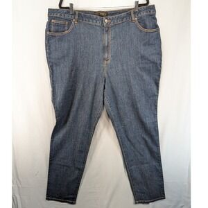 Venezia Classic Womens Size 24 Tall Blue Denim Jeans Straight Leg Cotton Spandex